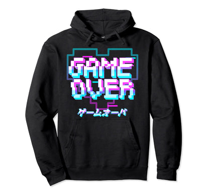 Game Over Yami Kawaii Pastel Goth Gamer Hoodie - Unique Graphic Unisex