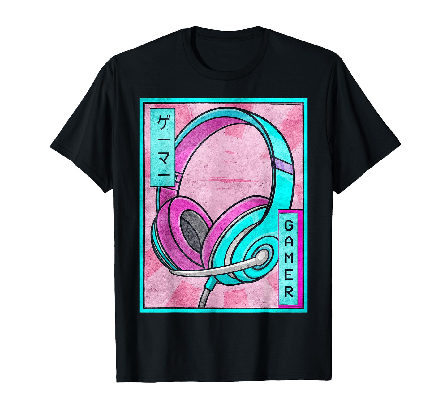 Gamer Gaming Headset Japanese T-Shirt - Fun Novelty Design Unisex