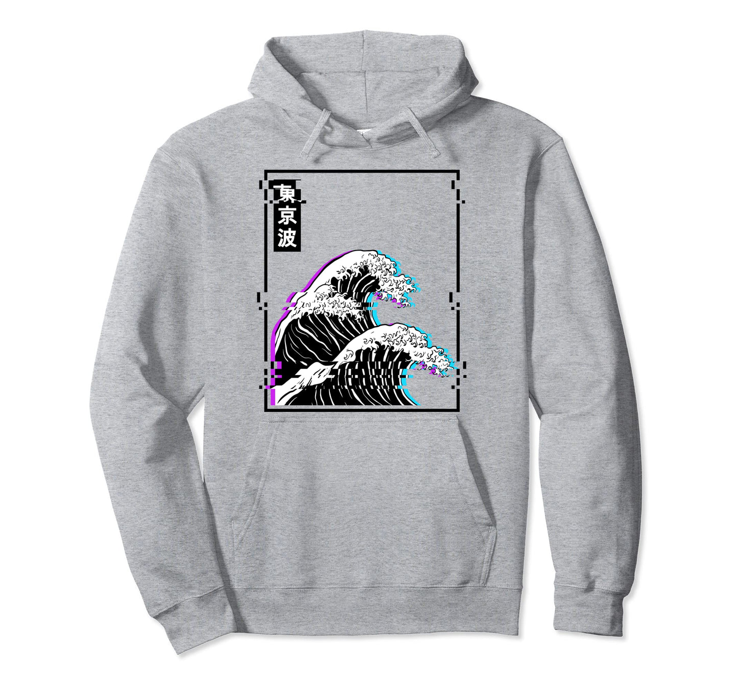 Japanese Wave Glitch Pastel Goth Art Hoodie - Trendy Graphic Unisex