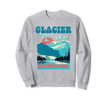 Glacier National Park Montana Sweatshirt - Aesthetic Graphic Unisex