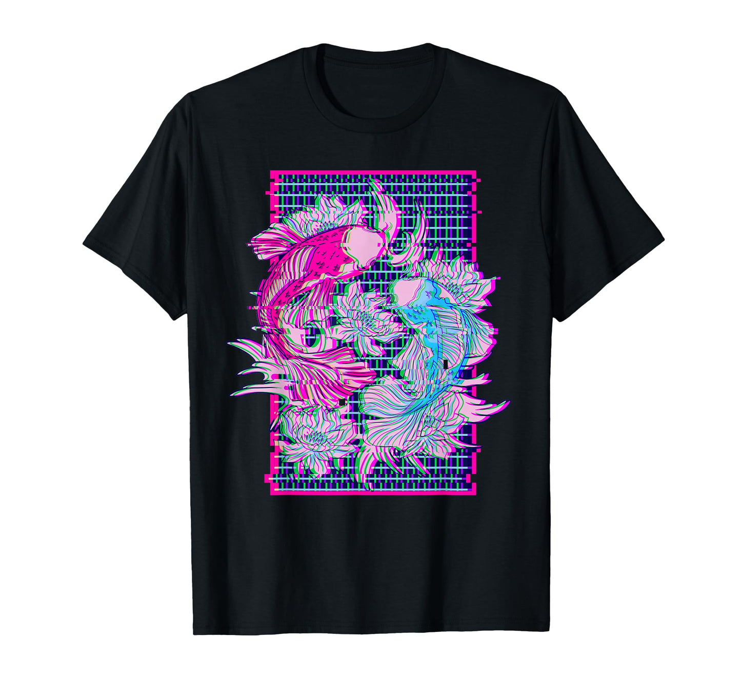 Koi Fish Koi Carp Japanese Vaporwave T-Shirt - Custom Art Print for Adults