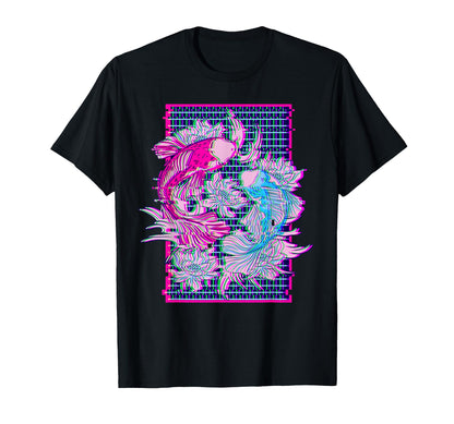 Koi Fish Koi Carp Japanese Vaporwave T-Shirt - Custom Art Print for Adults