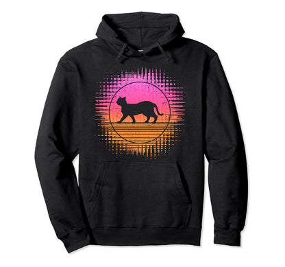 Vaporwave Aesthetic Animal Cat Owner 90S Art Hoodie - Graphic Print Unisex