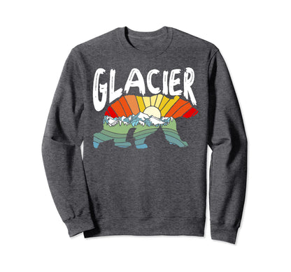 Glacier National Park Grizzly Sweatshirt - Aesthetic Graphic Men Women