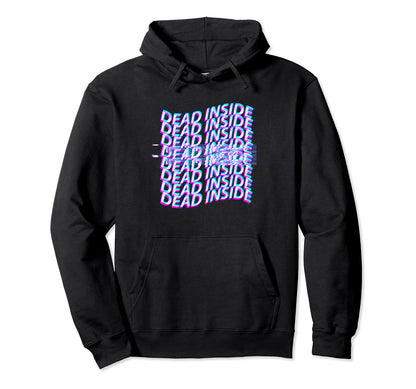 Dead Inside Vaporwave Aesthetic Goth Hoodie - Novelty Apparel for Adults