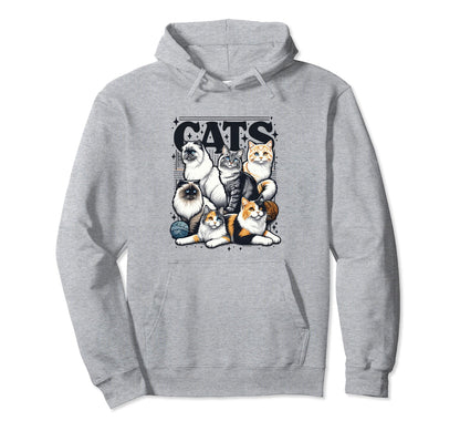 Cat Bootleg Grunge 90S Hoodie - Graphic Print Men Women
