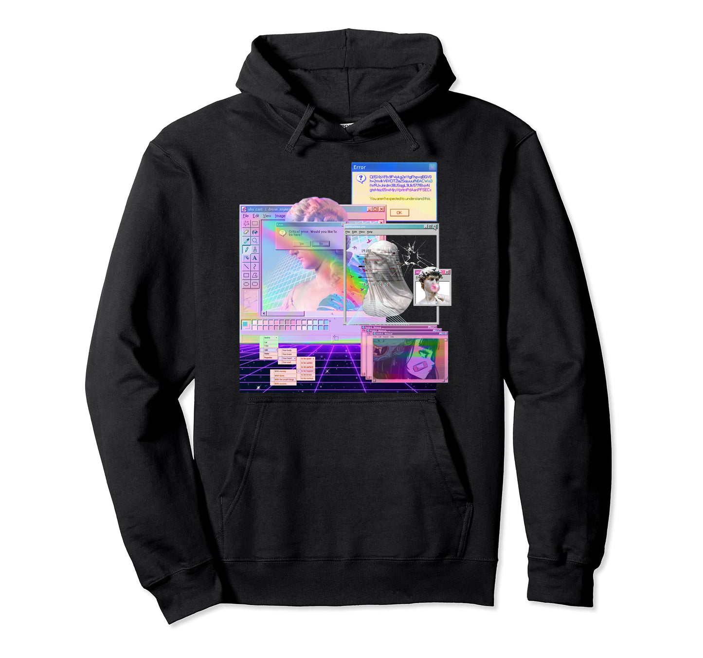 Vaporwave Aesthetic Pc Trippy Art Hoodie - Aesthetic Graphic for Adults
