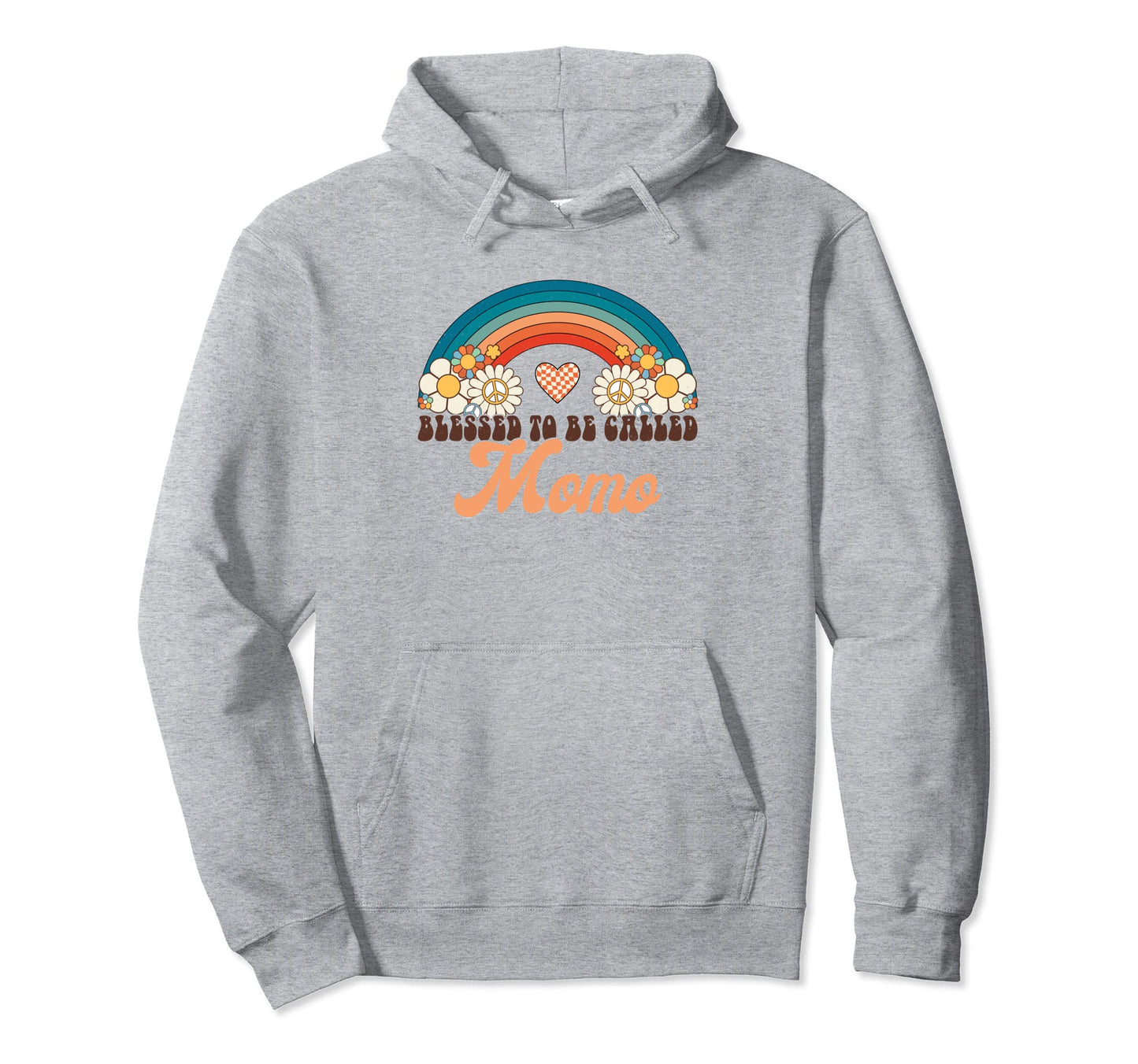 Blessed To Be Called Momo Rainbow Groovy Hoodie - Graphic Print Unisex