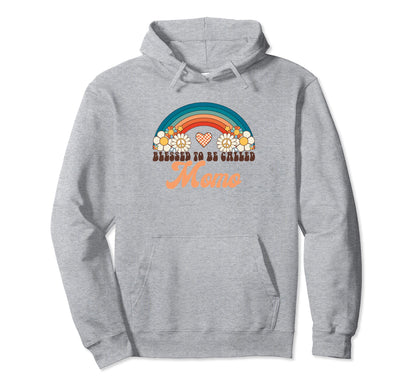 Blessed To Be Called Momo Rainbow Groovy Hoodie - Graphic Print Unisex