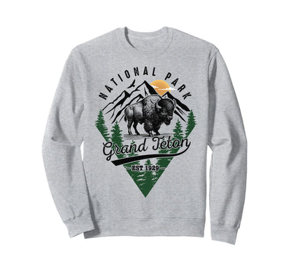 Hiking Grand Teton National Park Sweatshirt - Aesthetic Graphic for Adults