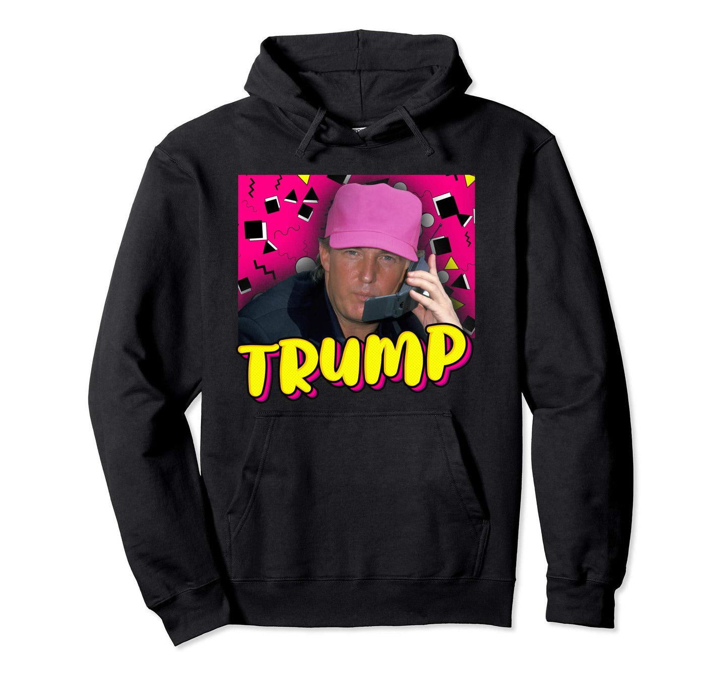 Trump 80S Vaporwave Aesthetics Political Hoodie - Graphic Print for Adults