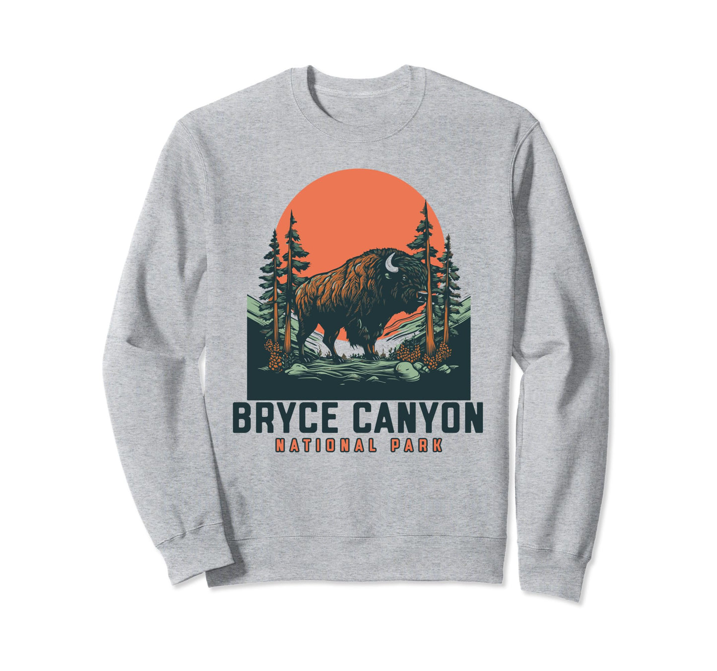 Bryce Canyon National Park Bison Buffalo Sweatshirt - Graphic Print Unisex