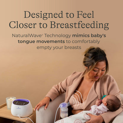 Lansinoh Compact Single Electric Breast Pump - Portable, Adjustable Vacuum, Rechargeable