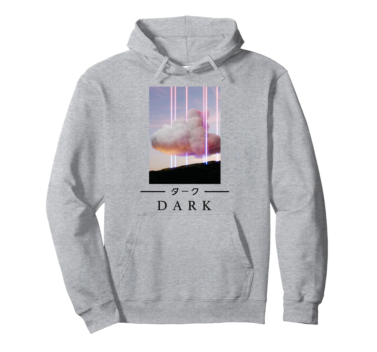 Retrowave Dark Japanese Art Aesthetic Hoodie - Streetwear Style for Adults