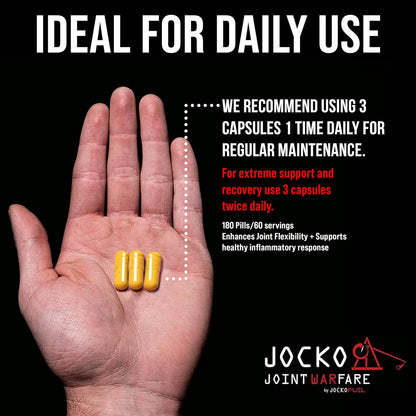 Jocko Fuel Joint Support Supplement - Glucosamine MSM for Joint Pain(180 Capsules)