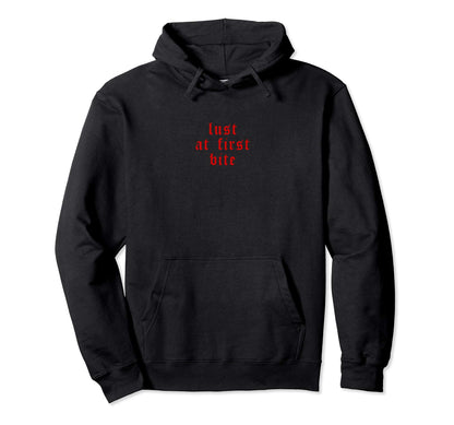Lust First Bite Aesthetic Soft Grunge Hoodie - Minimalist Print for Adults
