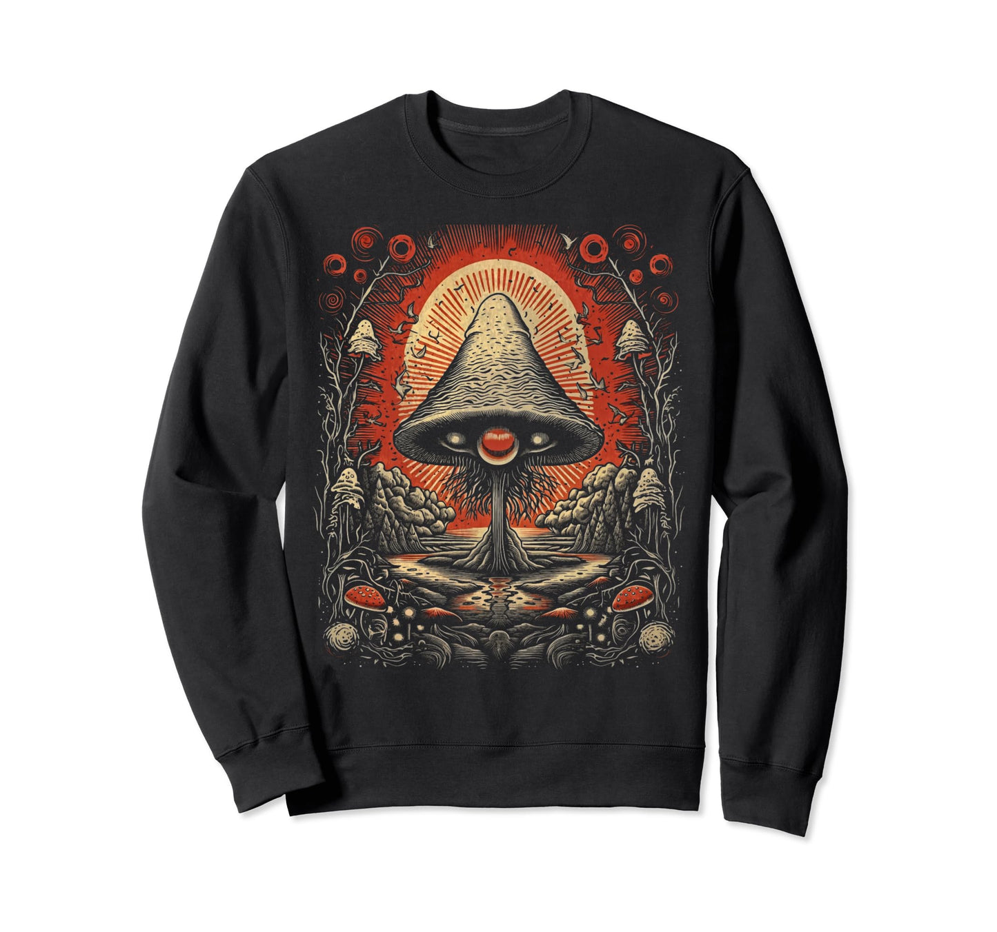Grunge Mushroom Goth Fungi 73 Sweatshirt - Fun Novelty Design Men Women