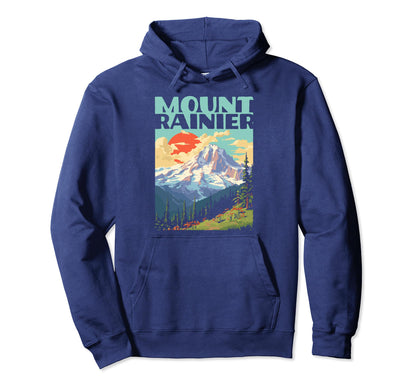 Mount Rainier National Park Hoodie - Custom Art Print Unisex