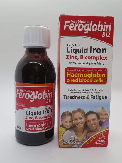 Vitabiotics Feroglobin Liquid Iron Supplement for Children and Adults - 6.76 fl oz