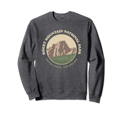 Rocky Mountain National Park Badge Sweatshirt - Custom Art Print Unisex