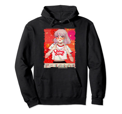 Glitch Anime Shirts Aesthetic Vaporwave Hoodie - Unique Graphic Unisex
