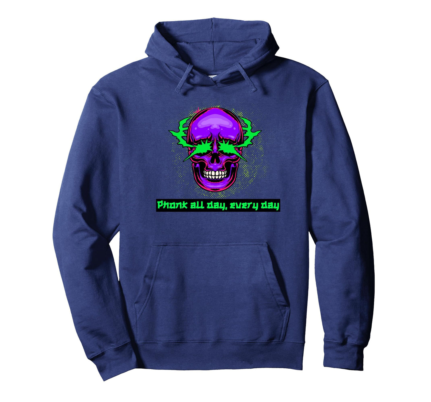 Phonk Vaporwave Skull Aesthetic Powerlifting Hoodie - Graphic Print Unisex