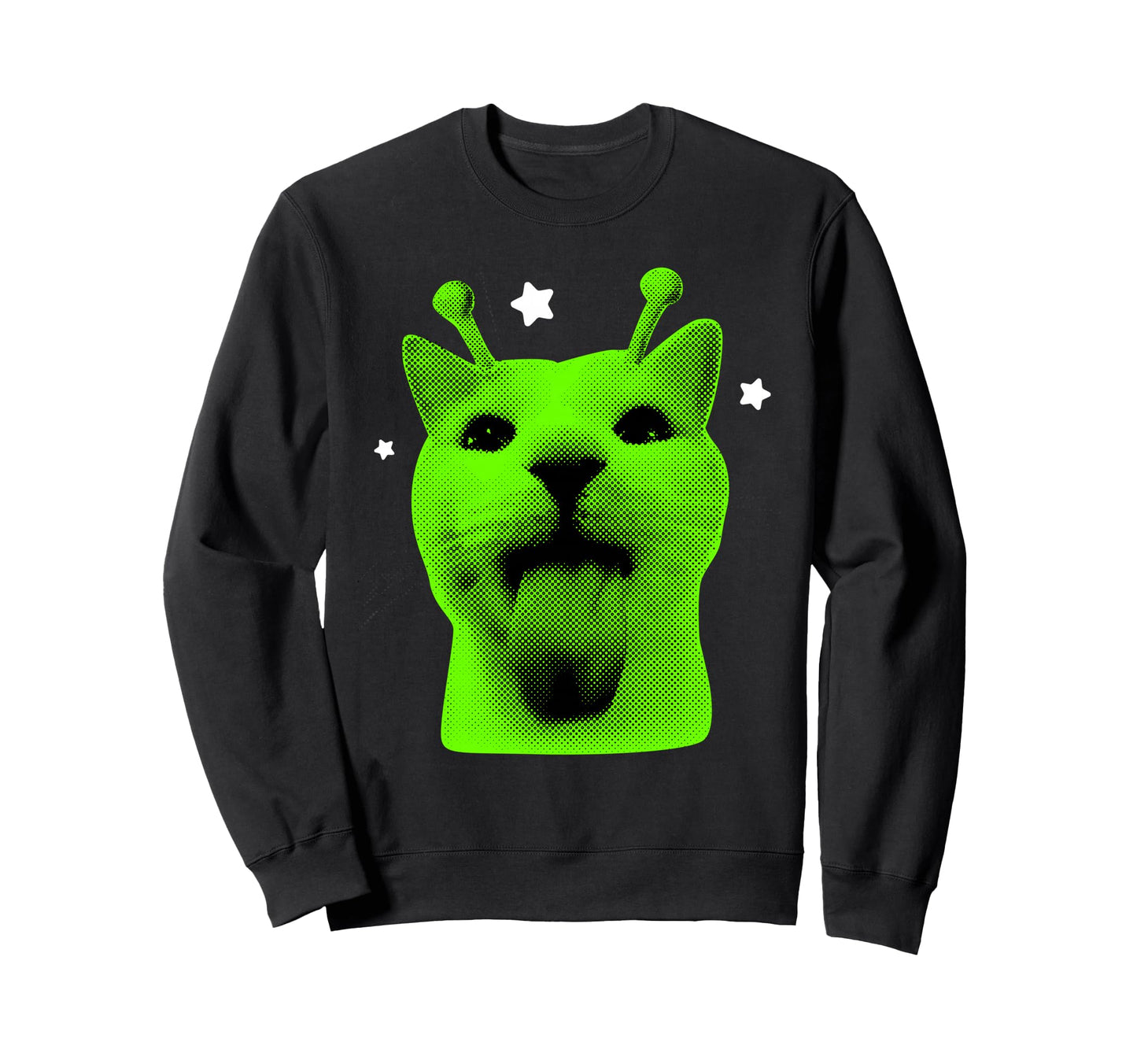 Y2K Alien Cat Meme Ufo Cats Lover 90S Sweatshirt - Graphic Print for Adults
