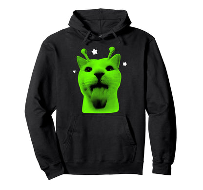 Y2K Alien Cat Meme Ufo Cats Lover 90S Hoodie - Aesthetic Graphic Unisex