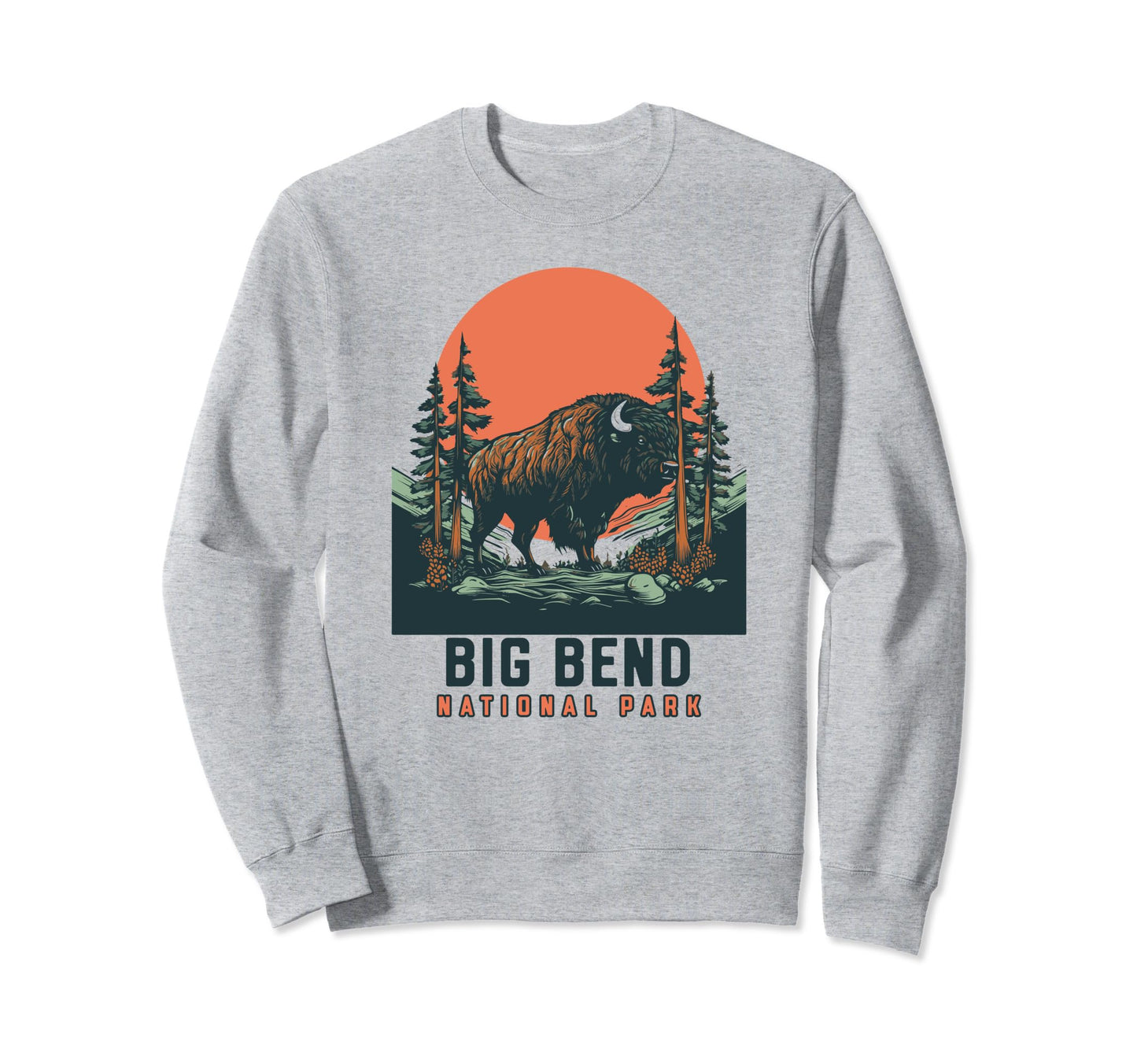 Big Bend National Park Bison Buffalo Sweatshirt - Trendy Graphic Men Women