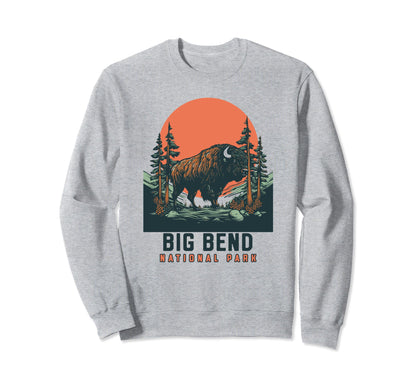 Big Bend National Park Bison Buffalo Sweatshirt - Trendy Graphic Men Women