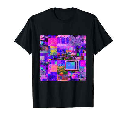 Vaporwave Glitch Art 80S 90S Aesthetic T-Shirt - Graphic Print Unisex