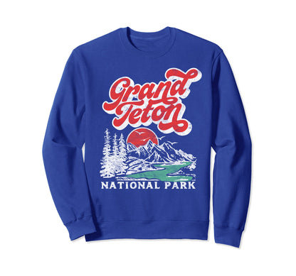 Grand Teton National Park 80S Sweatshirt - Minimalist Print Unisex