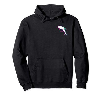 Dolphin Aesthetic Vaporwave Dolphin Hoodie - Fun Novelty Design Unisex