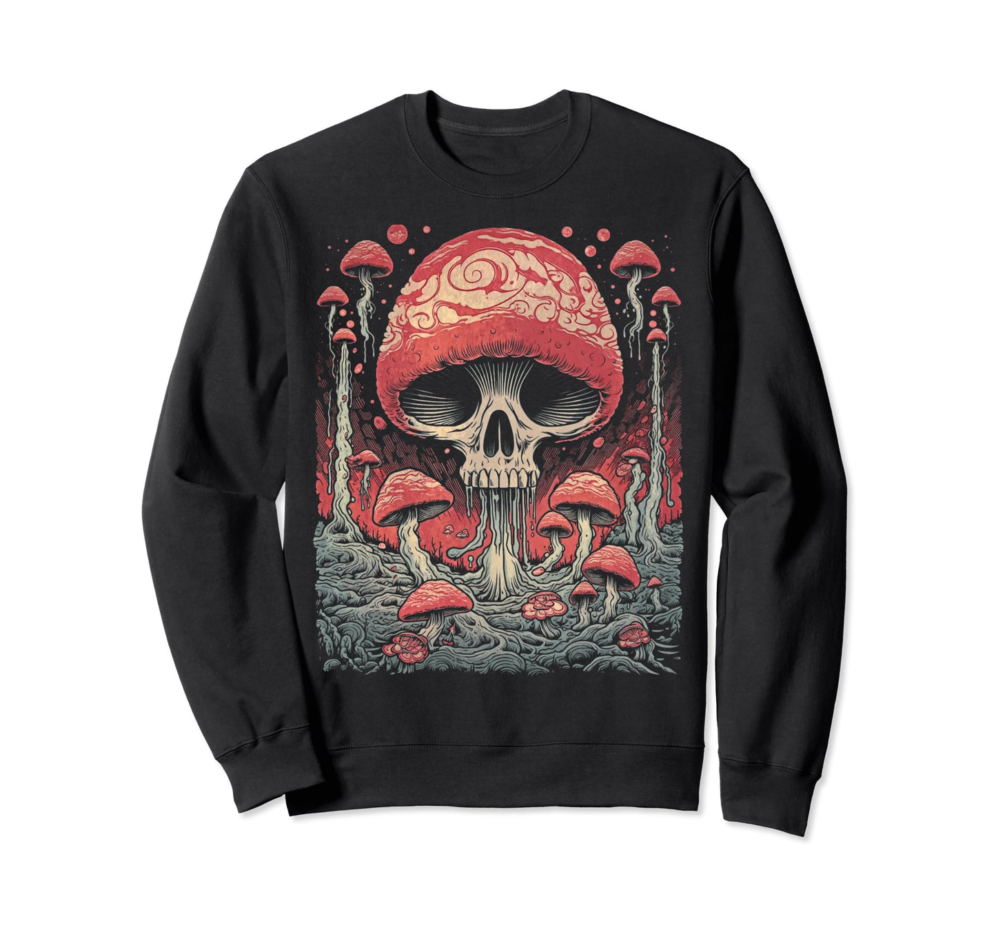 Grunge Mushroom Goth Fungi 70 Sweatshirt - Aesthetic Graphic Men Women