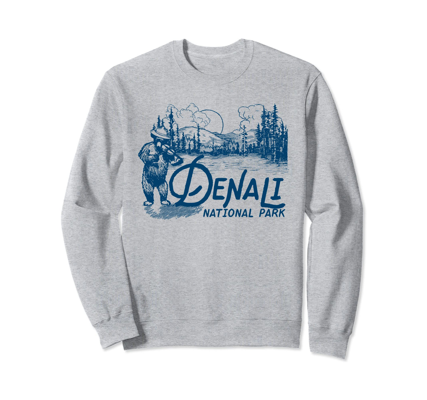 Denali National Park Alaska Fiddle Sweatshirt - Streetwear Style Men Women
