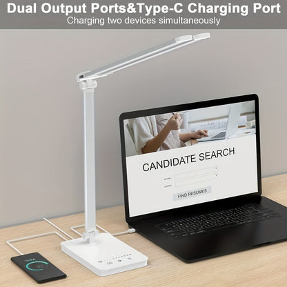 Adjustable LED Desk Lamp – Touch Dimmable Gooseneck Light for Office & Reading