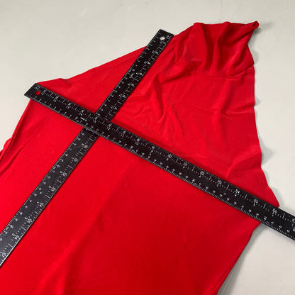 NORMA KAMALI Halter Turtle Side Slit Gown SZ M/38 Red KK4223PL236004 (New) no