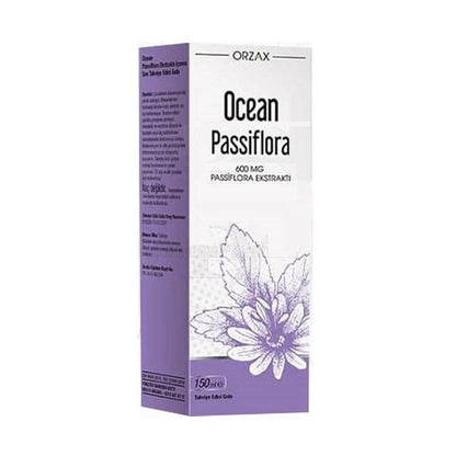 Ocean Passiflora Syrup Dietary Supplement - Natural Relaxation Aid with 600mg Passiflora Extract per 5ml Serving