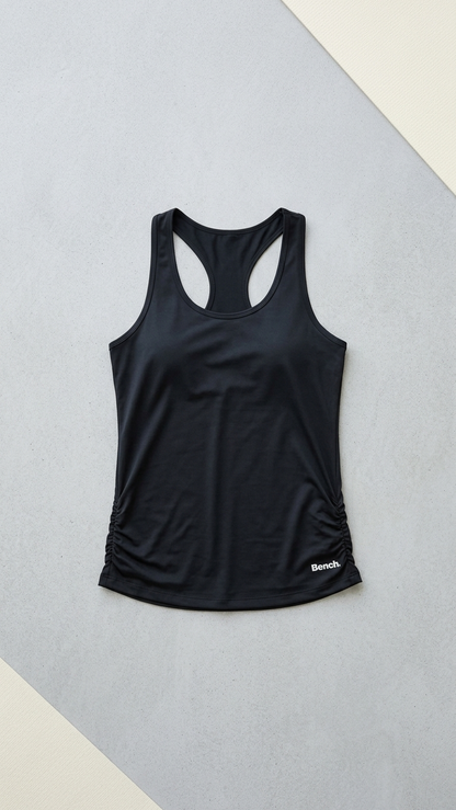 Bench Women's Rouched Active Tank, Black, Size XL
