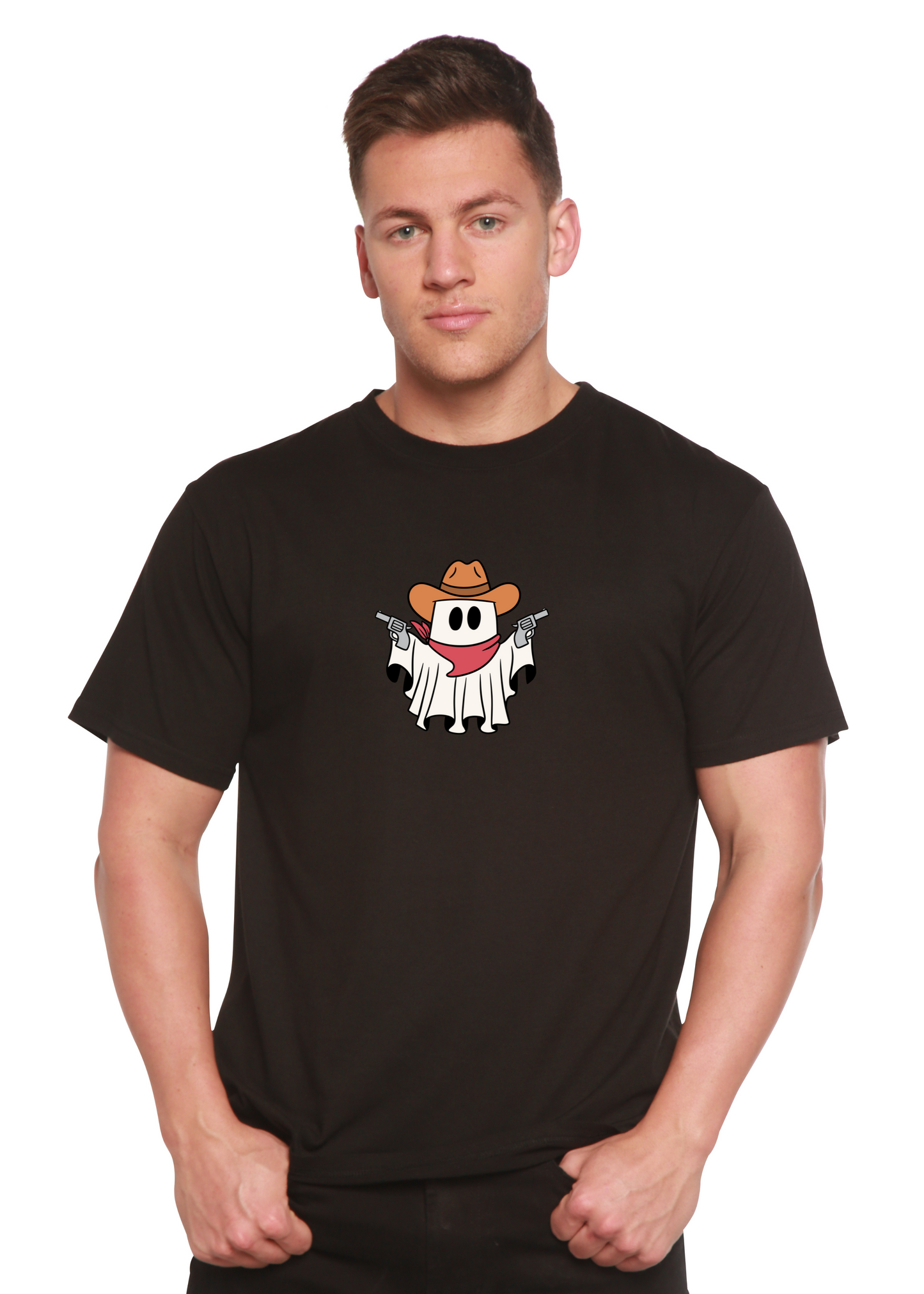 Cowboy Ghost Unisex Bamboo Viscose/Organic Cotton Short Sleeve Graphic T-Shirt