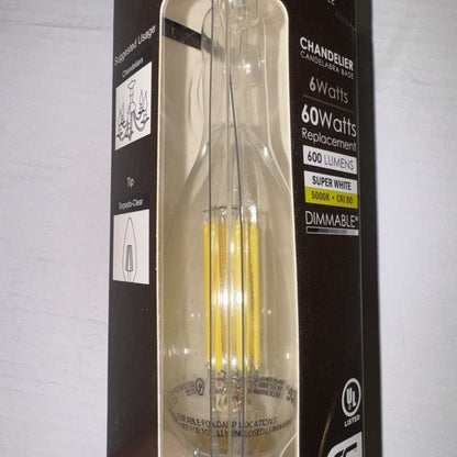 Sunlite Chandelier 6 Watt Item Num.80645 Antique Style 600 Lumens Bulb
