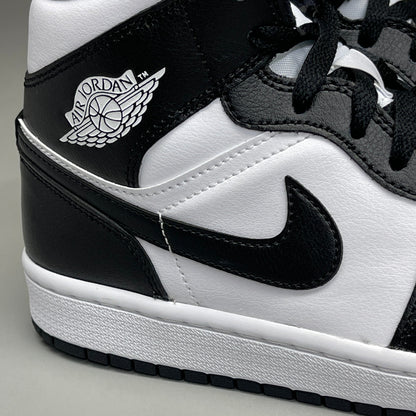 NIKE AIR JORDAN 1 Mid Panda Shoe Women's Sz 10 Black / White DV0991-101 (New)
