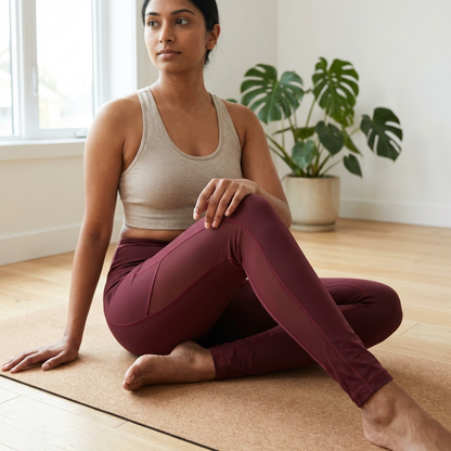 REGNA X Women's STRETCHY Workout Leggings Solid Mesh, Medium