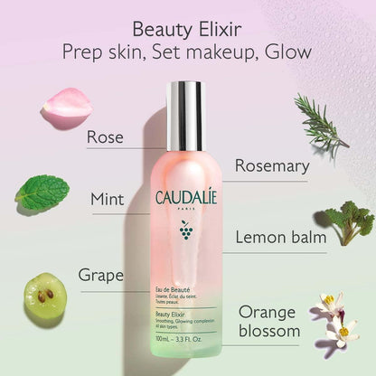 Caudalie Beauty Elixir Natural Skincare Body Spray - Anti-Aging, Makeup Setting Spray with Essential Oils