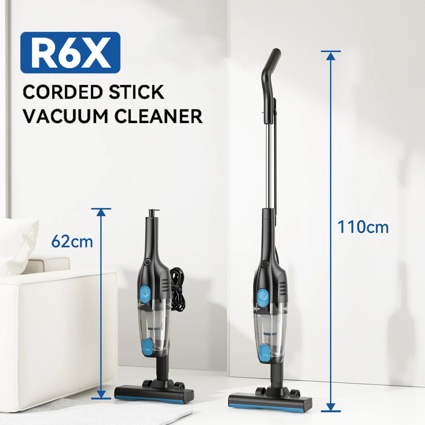 Corded Handheld Vacuum Cleaner 16KPa Powerful Suction for Car Hard Floor
