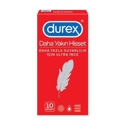 Durex Ultra-Thin Condoms - 10 Pack, Sensitive, Reliable Contraceptive Protection