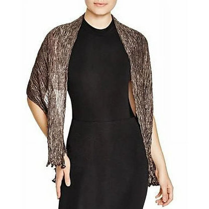 Aqua Shimmering  Crinkle Silk Blend Evening Wrap