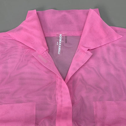 NORMA KAMALI Nk Shirt w/ Faux Pockets Sz M/38 Candy Pink ST1236MS963966