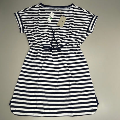 TOMMY BAHAMA Women's Short Sleeve Amira Stripe Short Dress Size L Island Navy (New)