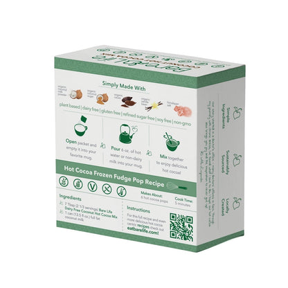 Instant Dairy Free Coconut Hot Cocoa Mix  | Single Serving 5 Pack |Gluten Free, Vegan and Organic